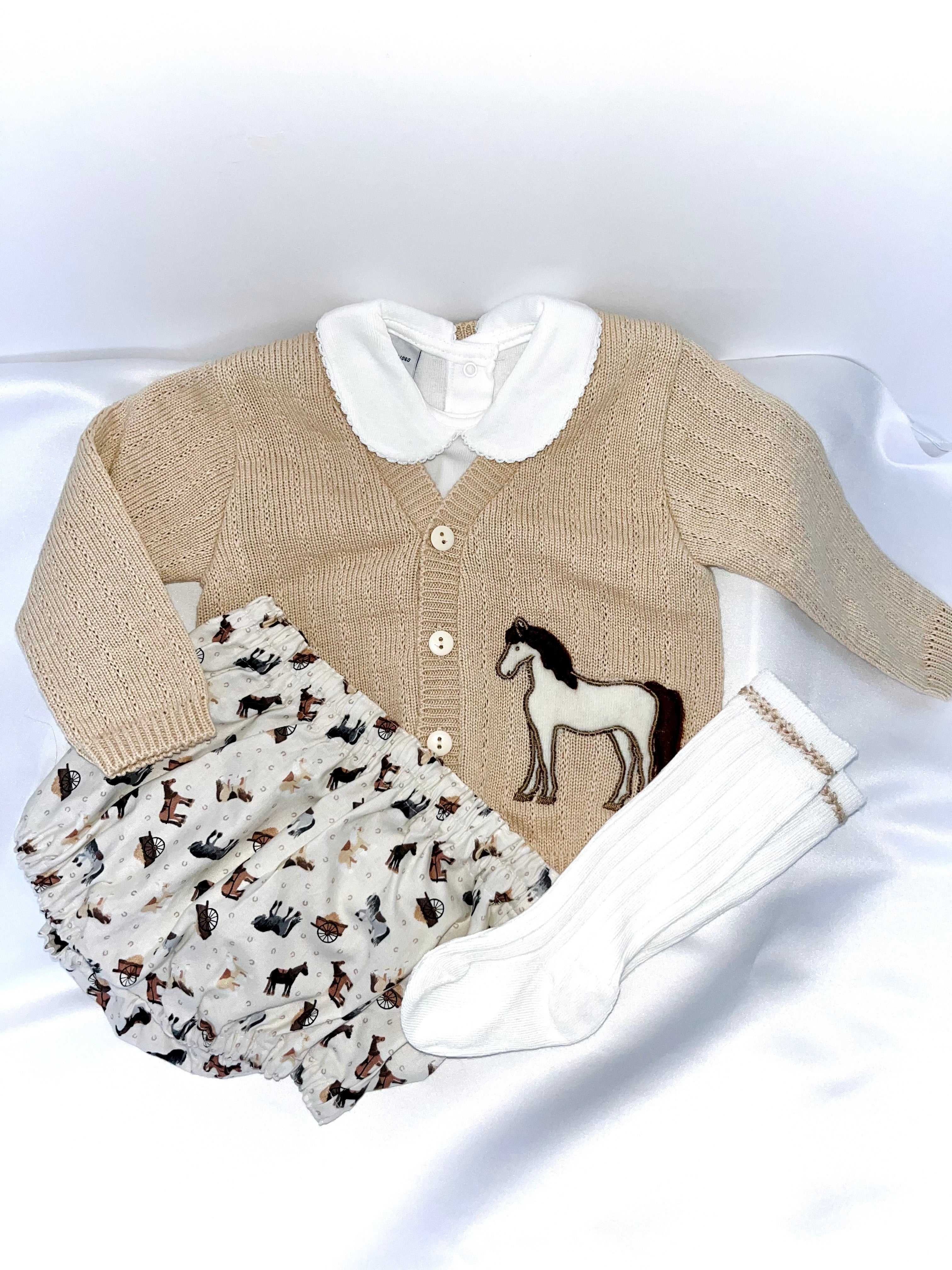 Horse & Wagon Cardigan Set