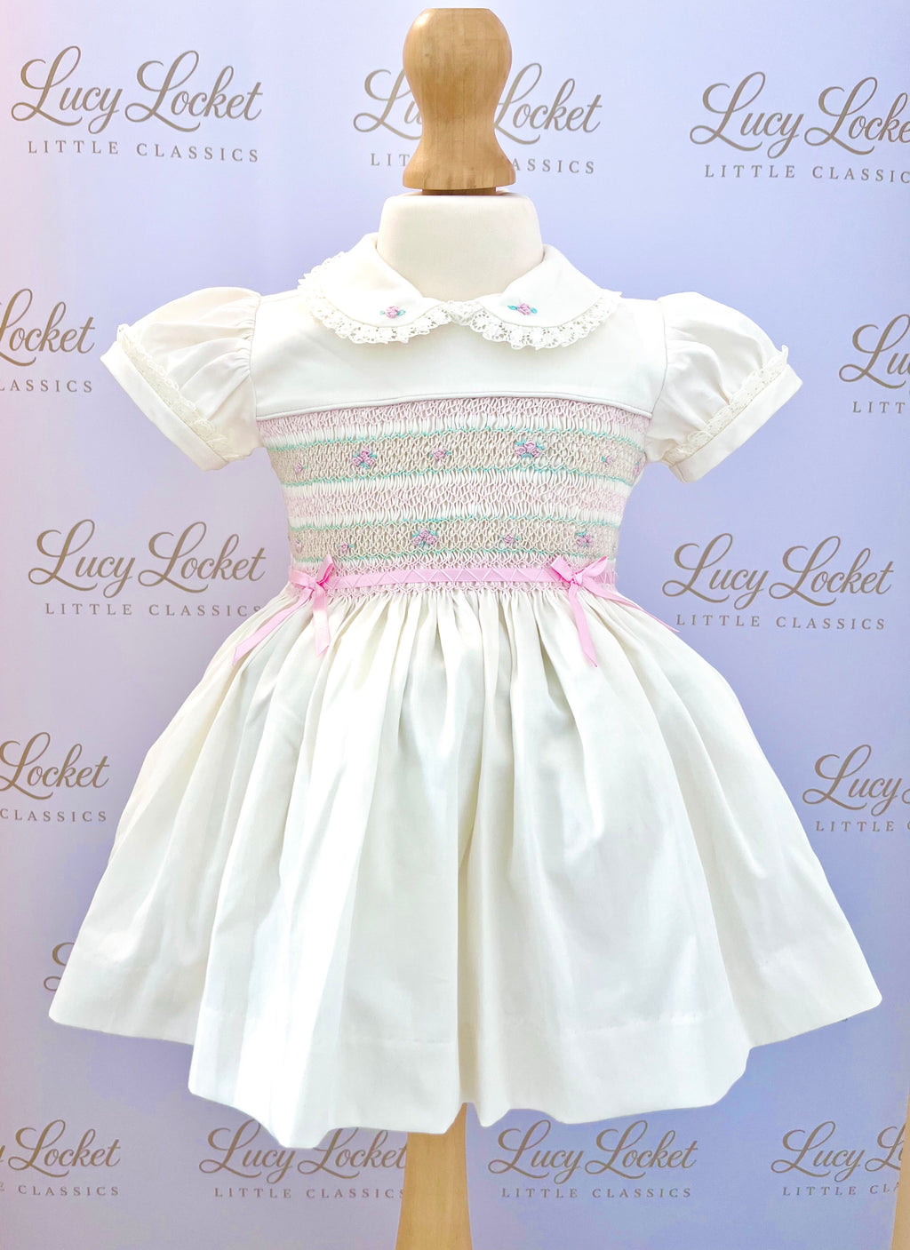 Cream Pink & Mint Dress