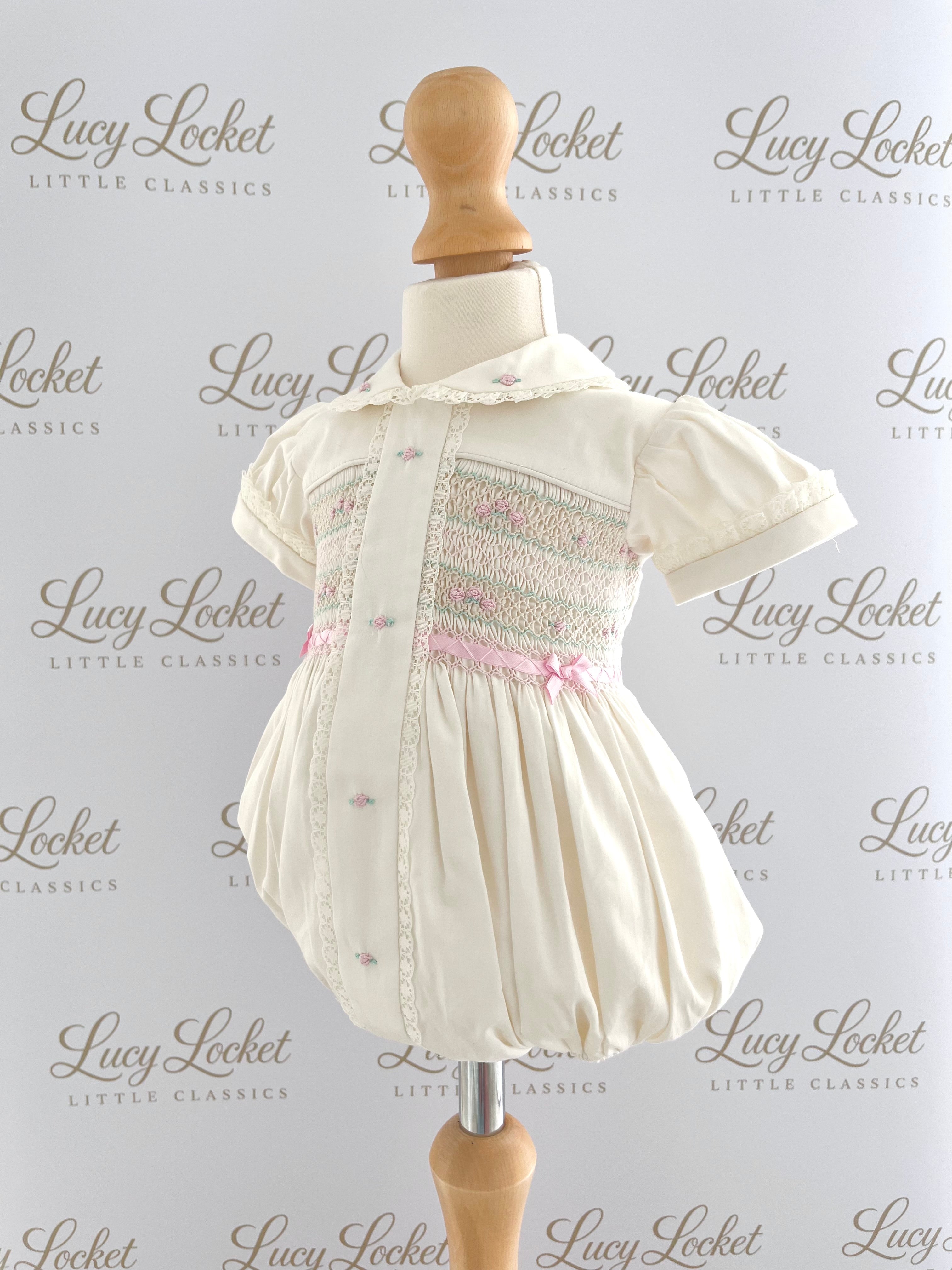 Cream Mint & Pink Girls Romper